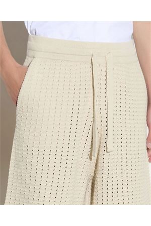 Shorts con coulisse in cotone beige PAOLO PECORA | A038F8001420